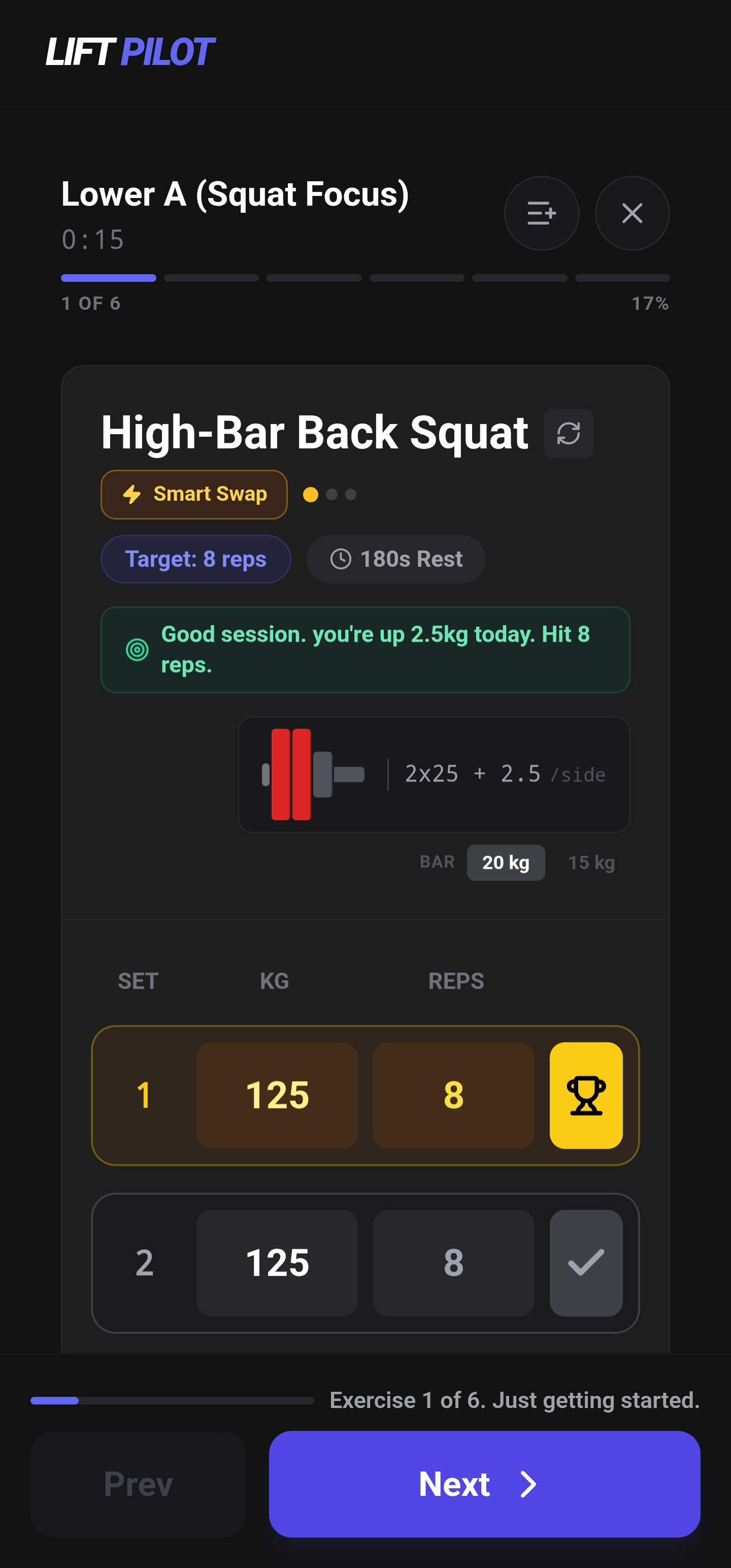 LiftPilot auto progressive overload