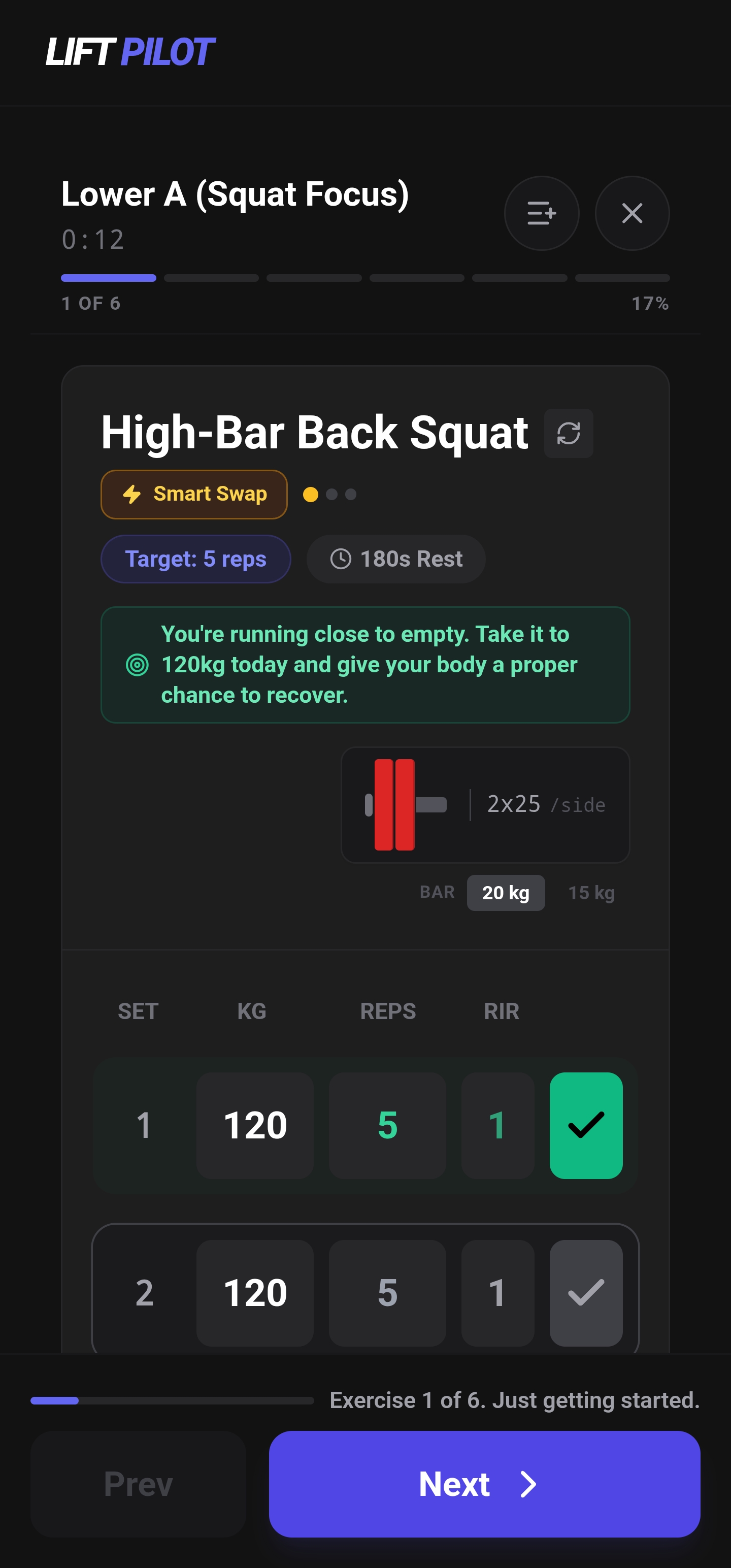 LiftPilot RIR fatigue detection