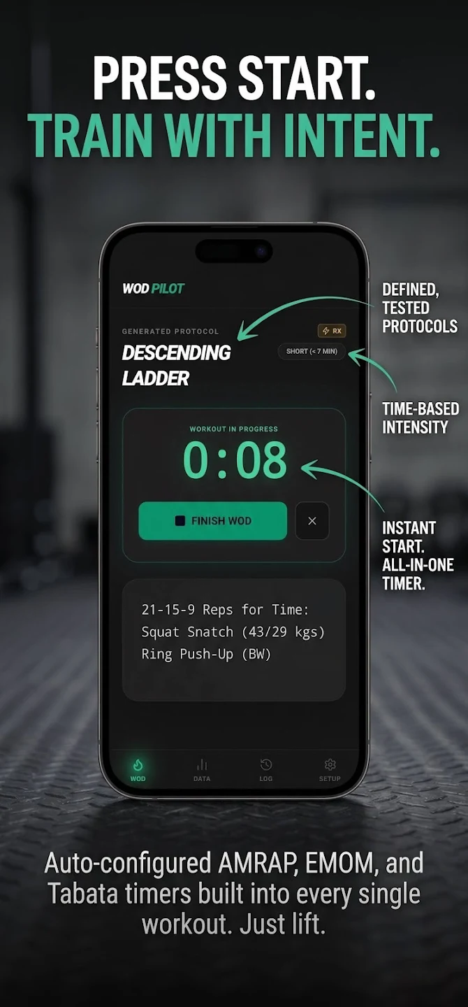 WODPilot built-in AMRAP EMOM Tabata timers